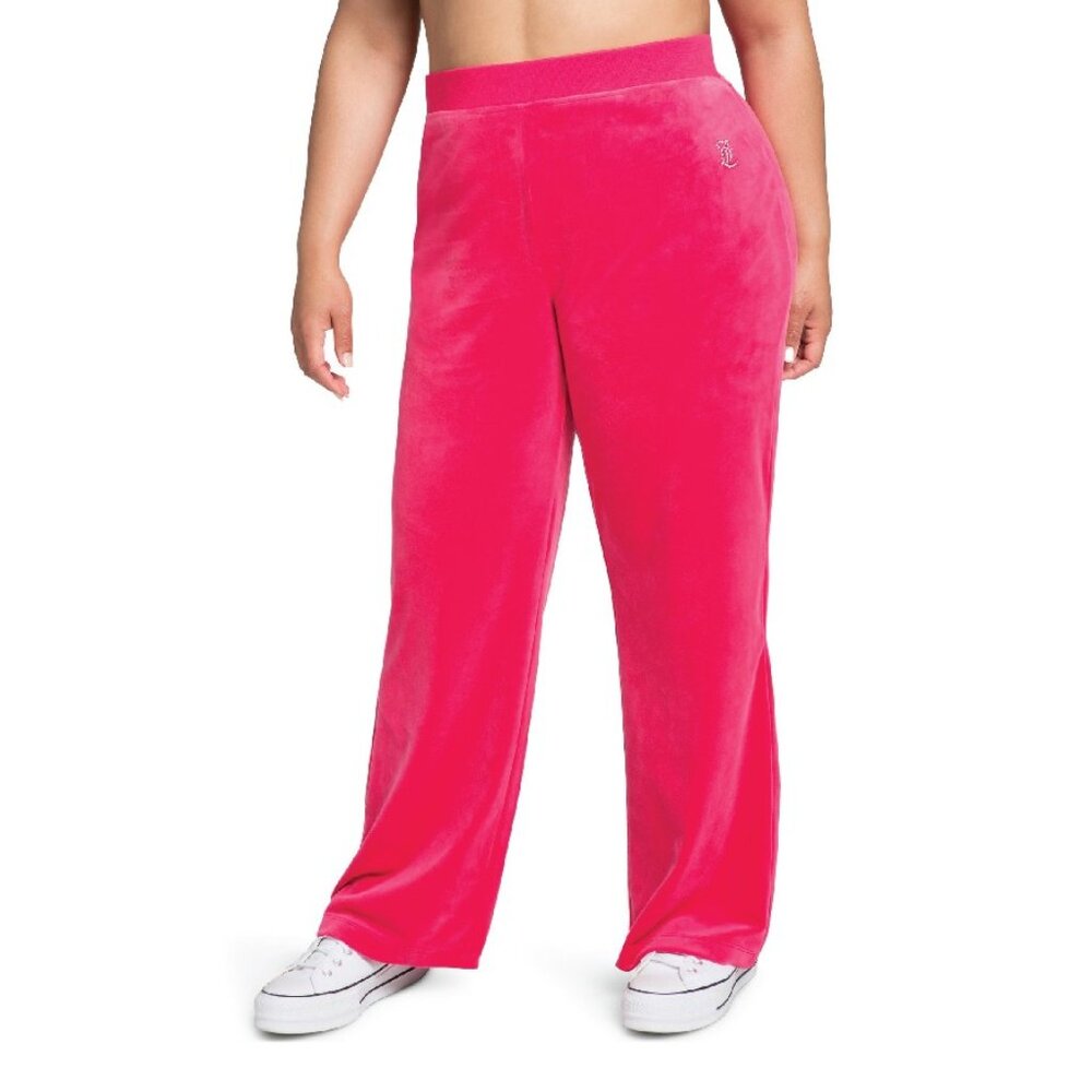 Juicy Couture Rib Waist Long Velour Pant